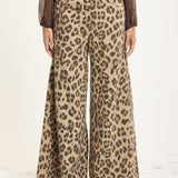 Leopard Wide Leg Statement Trousers