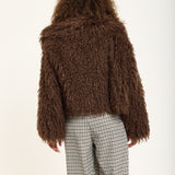 Brown Shaggy Faux Fur Jacket