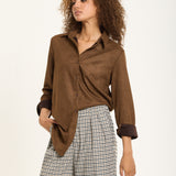 Chocolate Faux Suede Shirt