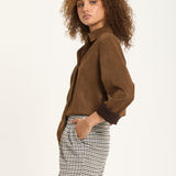Chocolate Faux Suede Shirt