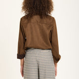 Chocolate Faux Suede Shirt