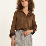 Chocolate Faux Suede Shirt