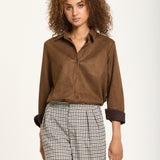 Chocolate Faux Suede Shirt