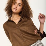 Chocolate Faux Suede Shirt
