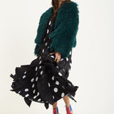Emerald Shaggy Faux Fur Jacket