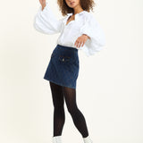 White Volume Sleeve Cotton Shirt
