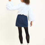White Volume Sleeve Cotton Shirt