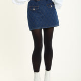Quilted Denim Pocket Mini Skirt