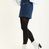 Quilted Denim Pocket Mini Skirt