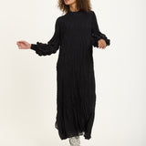 Textured Puff Sleeve Maxi Dress