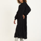 Textured Puff Sleeve Maxi Dress