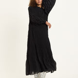 Textured Puff Sleeve Maxi Dress