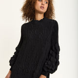 Textured Puff Sleeve Maxi Dress