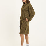 Khaki Oversize Wool Blend Utility Jacket