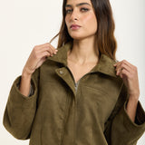 Khaki Oversize Wool Blend Utility Jacket