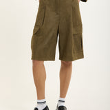 Khaki Cargo Bermuda Shorts