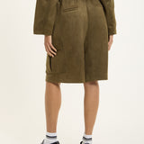 Khaki Cargo Bermuda Shorts