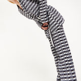 House Of Holland Striped and Logo Printed Trousers in Black and White