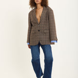 Checked Oversized Blazer