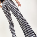 House Of Holland Striped and Logo Printed Trousers in Black and White