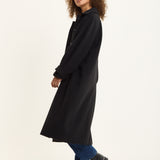 Black Oversized Wool Blend Longline Coat