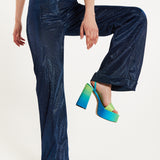 House of Holland Navy Shimmer Trousers