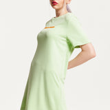 House Of Holland Sage Tencel T-Shirt Dress With Logo Embroidery