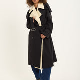 Contrast Collar Trench Coat