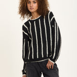 Striped Wool Blend Chunky Knit Jumper