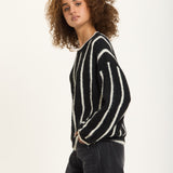 Striped Wool Blend Chunky Knit Jumper