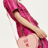 House Of Holland Bitter Sweet Heart Handbag With ''Eat Me'' Message