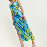 House Of Holland Printed Cowl Neck Midi Dress