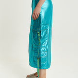 House Of Holland Metallic Blue Midi Skirt