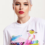 House of Holland Planet Printed T-Shirt in White