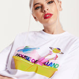 House of Holland Planet Printed T-Shirt in White