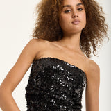 Black Sequin Bandeau Top