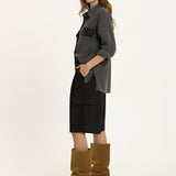 Black Cargo Bermuda Shorts