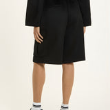 Black Cargo Bermuda Shorts