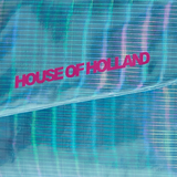 House Of Holland Logo Print Blue Iridescent Crossbody Bag