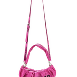 House Of Holland Crinkle Shoulder And Crossbody Bag Fuschia Pink