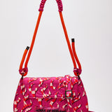 House Of Holland Saddle Pink Flame Bag With Quilted Logo