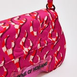 House Of Holland Saddle Pink Flame Bag With Quilted Logo