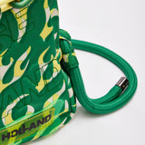 House Of Holland Mint Green Flame Bag With Quilted Logo And Chain Detail