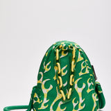 House Of Holland Mint Green Flame Bag With Quilted Logo And Chain Detail