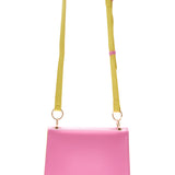 House Of Holland Cross Body Bag In Yellow With A Rainbow Print Flap