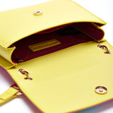 House Of Holland Cross Body Bag In Yellow With A Rainbow Print Flap