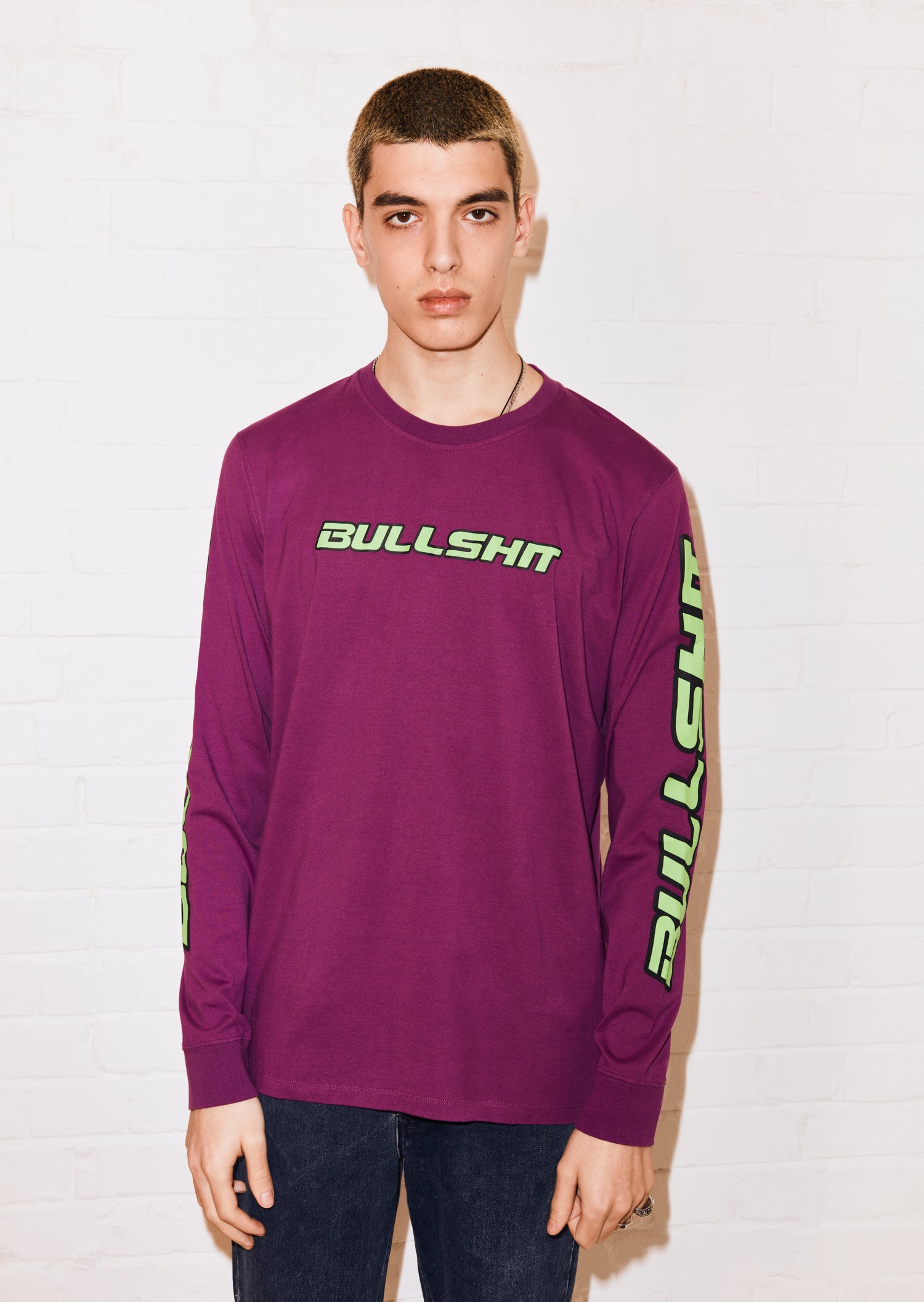 @hattiestewart 'Bullshit' Purple Long Sleeve Tee by House of Holland