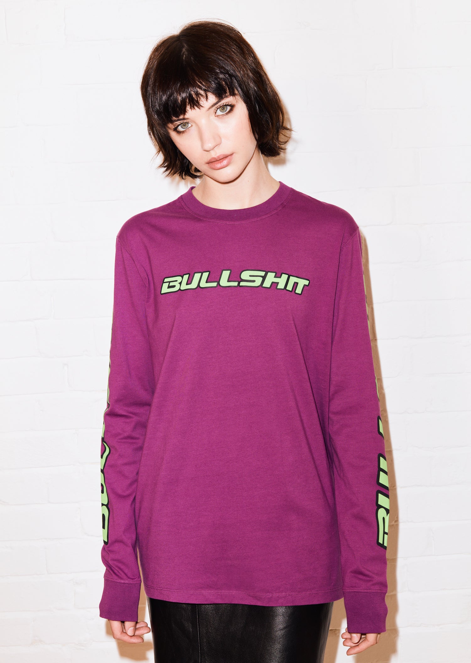 @hattiestewart 'Bullshit' Purple Long Sleeve Tee by House of Holland