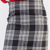House of Holland Wool Black And White Check Mini Skirt