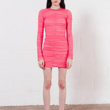 House of Holland Gathered Tulle Mini Dress (Vivid Pink)